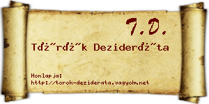 Török Dezideráta névjegykártya