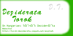 deziderata torok business card